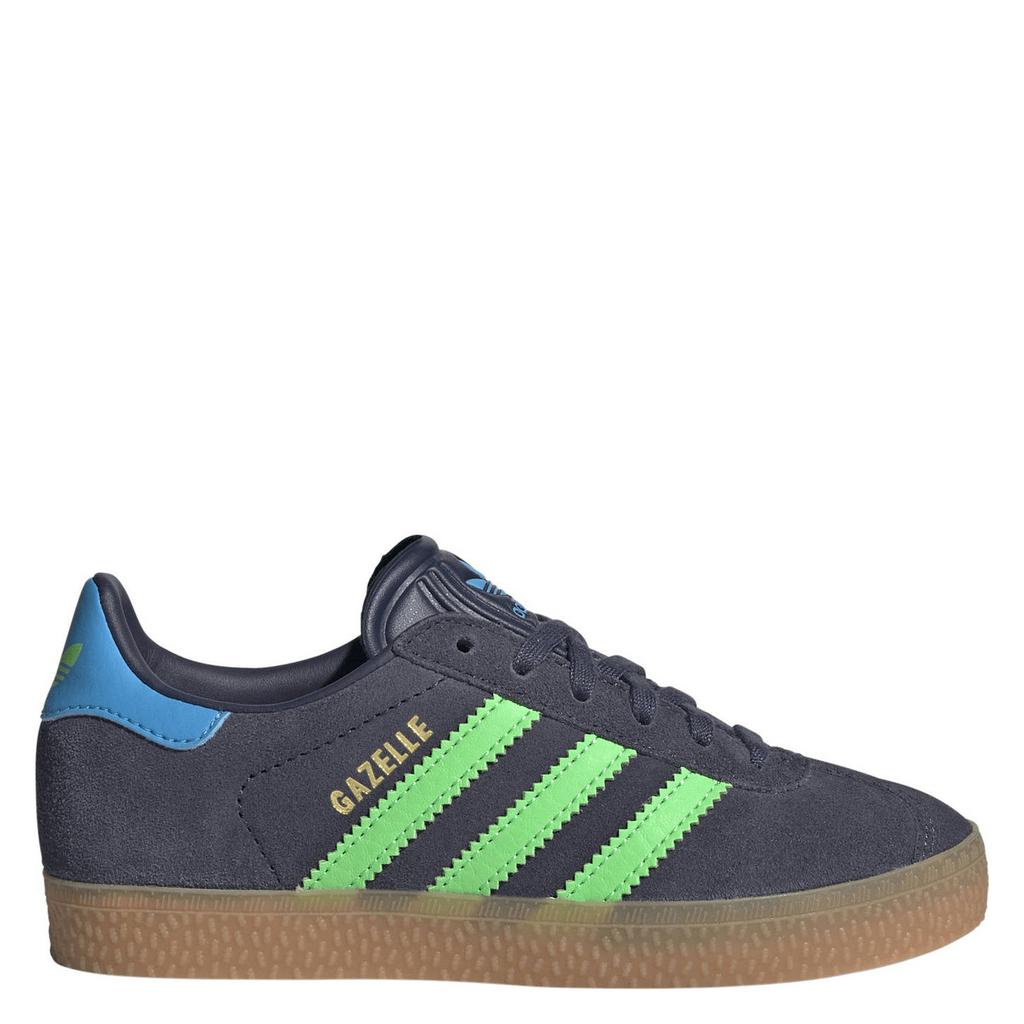 Donkerblauw en groene jongens adidas Originals Gazelle sneakers van suede/voering:mesh/voetbed: ortholite met veters