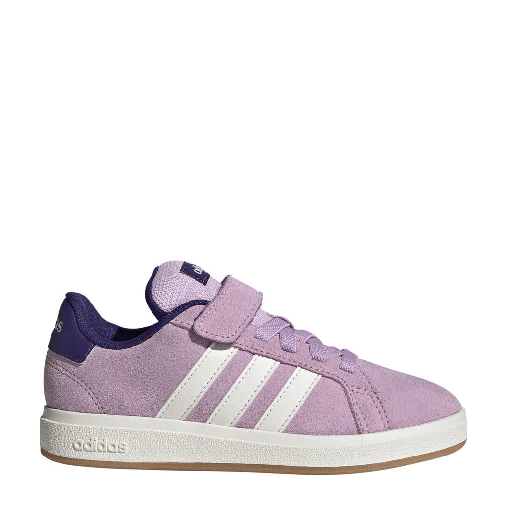 Lilakleurige jongens en meisjes adidas Sportswear Grand Court 00s sneakers van suèdeleer met veters