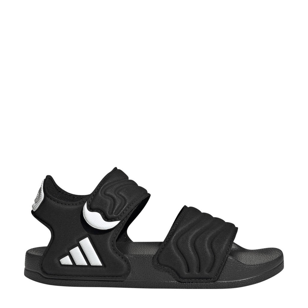 Zwart en witte jongens en meisjes adidas Sportswear Adilette sandalen van rubber met klittenband