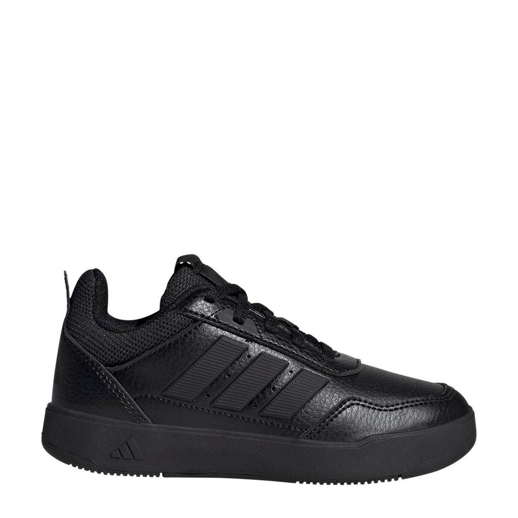 Zwarte jongens en meisjes adidas Sportswear Tensaur Sport imitatieleren leren sneakers 3.0 van bovenwerk van synthetisch materiaal en textiel met veters