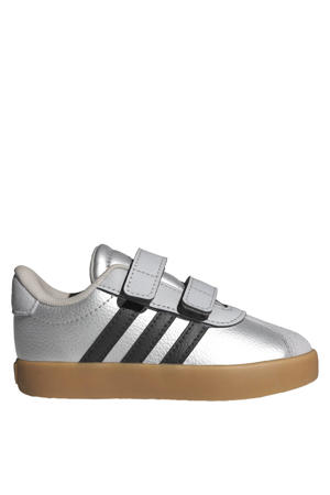 VL Court 3.0 suede sneakers zilvergrijs/rood