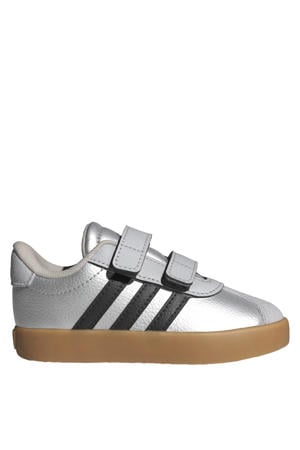 VL Court 3.0 suede sneakers zilvergrijs/rood