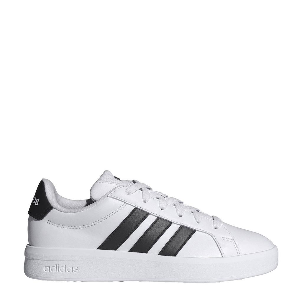 Wit en zwarte jongens en meisjes adidas Sportswear Grand Court 2.0 sneakers van imitatieleer/voering: mesh/voetbed: eva met veters