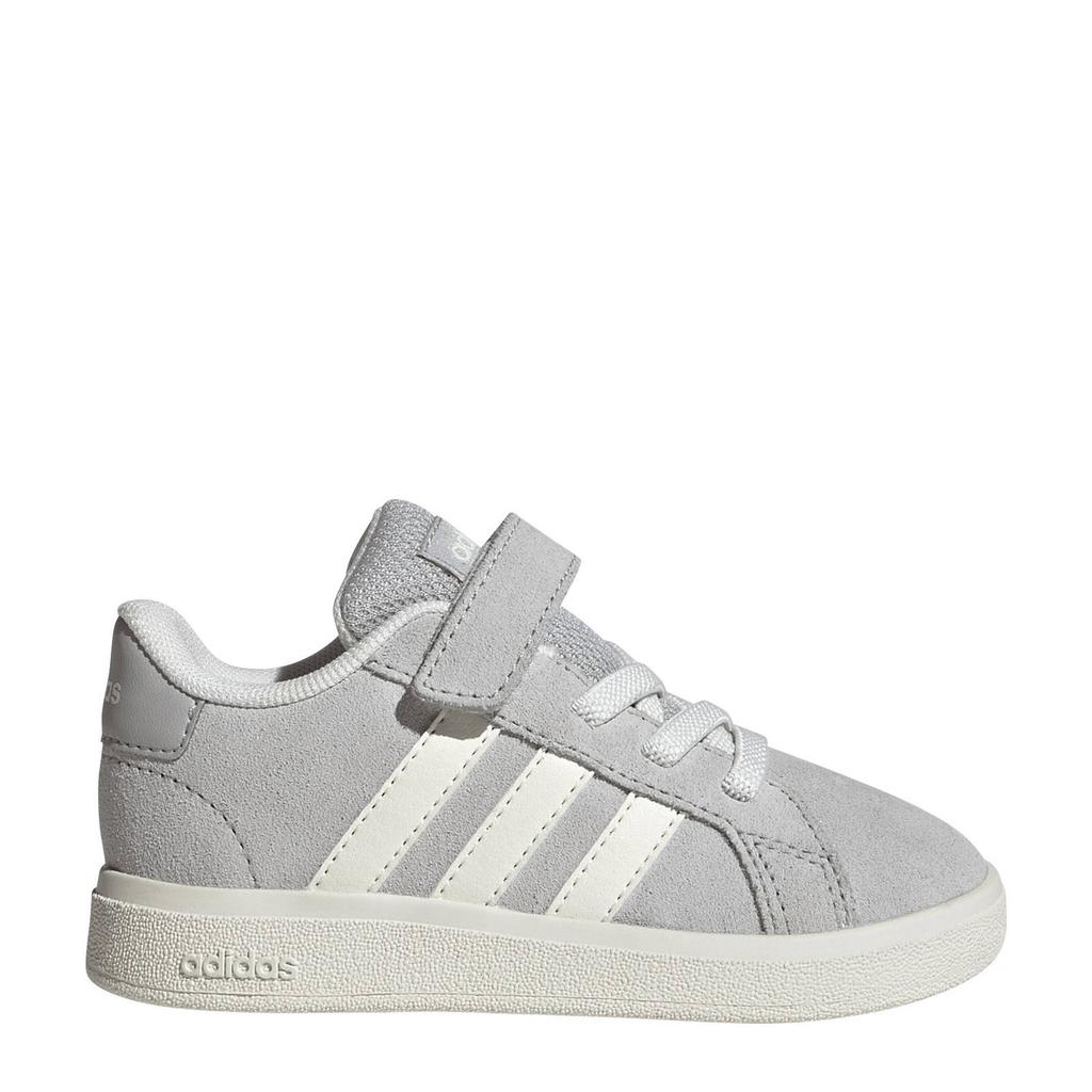 Lichtgrijs en ecru jongens en meisjes adidas Sportswear Grand Court 00's sneakers van imitatieleer/voering: mesh/voetbed: eva met veters