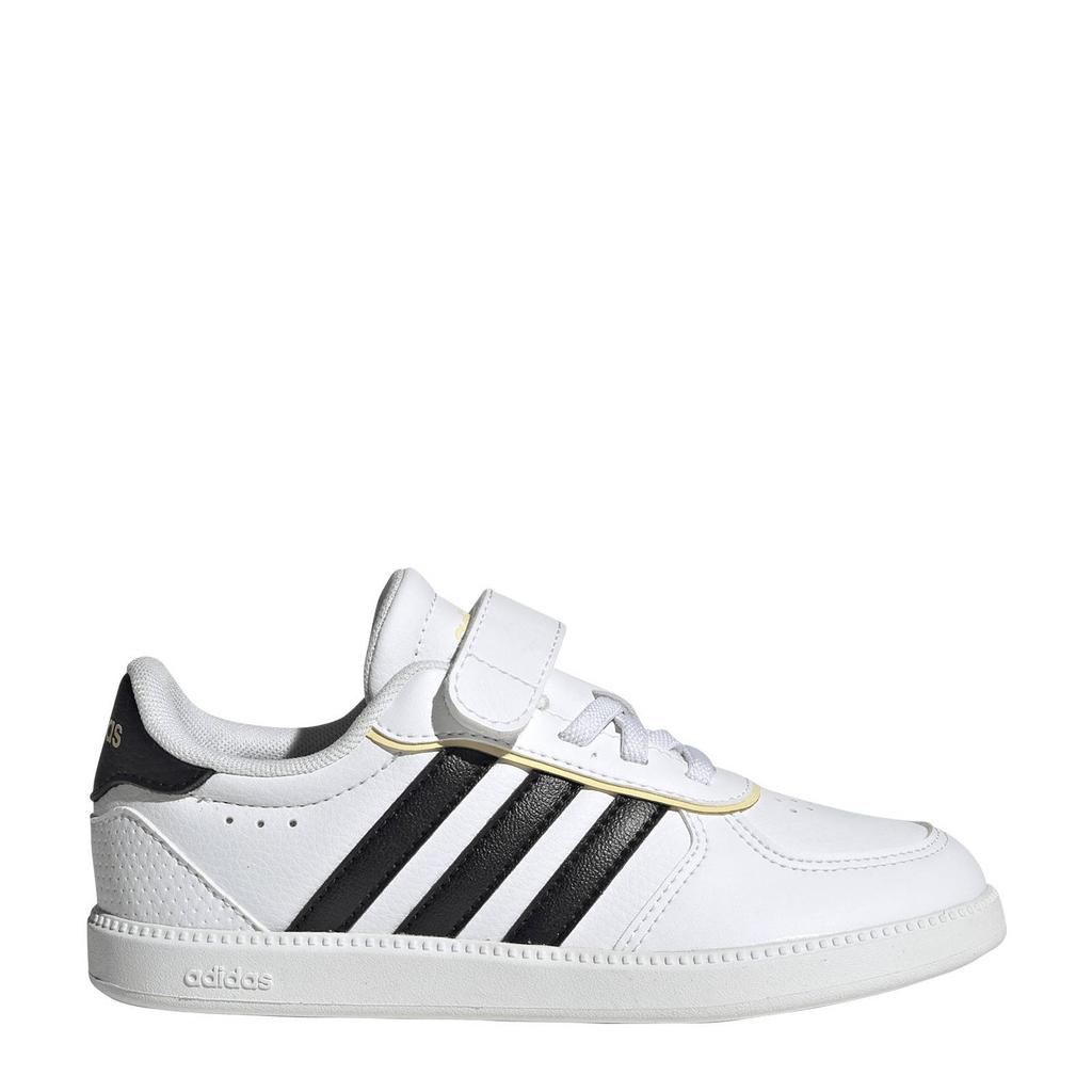 Wit en zwarte jongens en meisjes adidas Sportswear Breaknet Sleek sneakers van imitatieleer/voering: mesh/voetbed: eva met elastische veter- met klittenbandsluiting