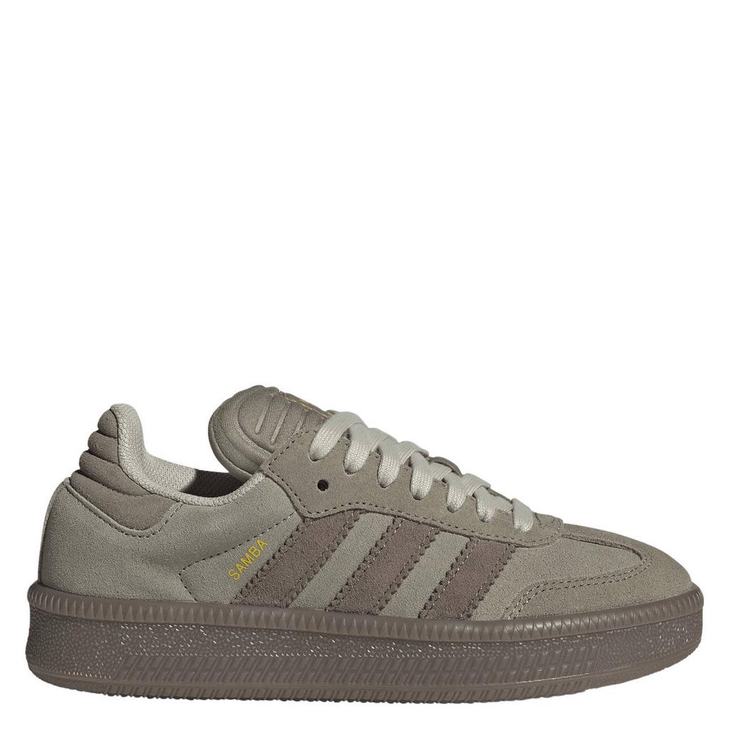 Grijze jongens en meisjes adidas Originals Samba XLG sneakers bruin van leer-suède/voering: mesh/voetbed: eva met veters