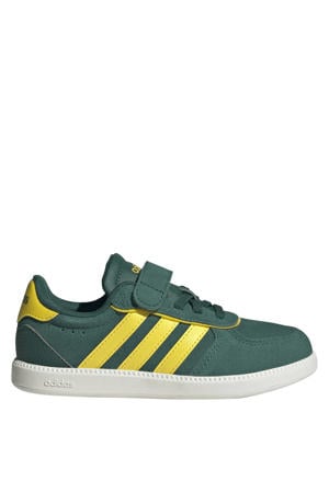 Breaknet imitatieleren leren sneakers Sleek donkergroen/geel