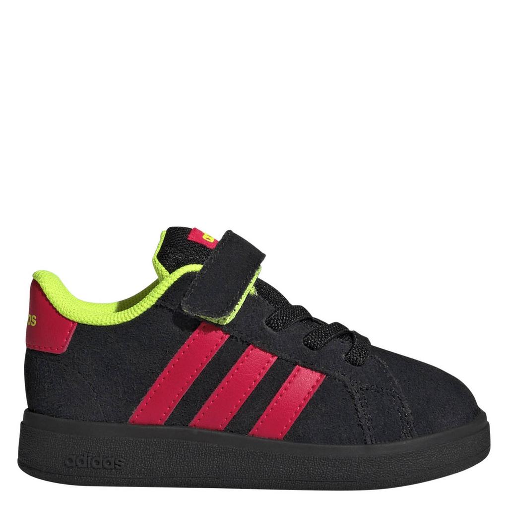 Zwart, rood en gele jongens en meisjes adidas Sportswear Grand Court 00's sneakers van imitatieleer/voering: mesh/voetbed: eva met veters