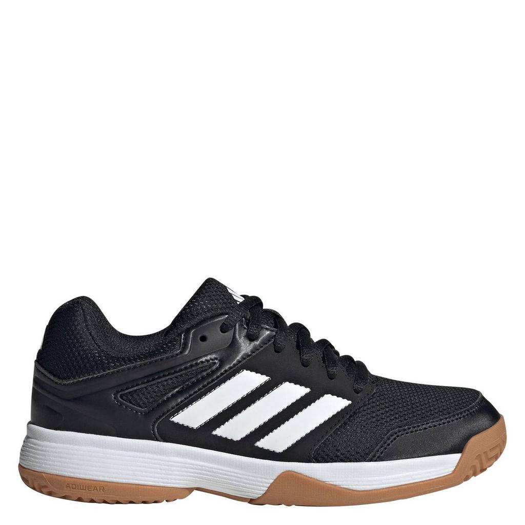 Zwart en witte jongens en meisjes adidas Performance Speedcourt zaalsportschoenen van mesh-pu/voering: mesh/voetbed: eva met veters