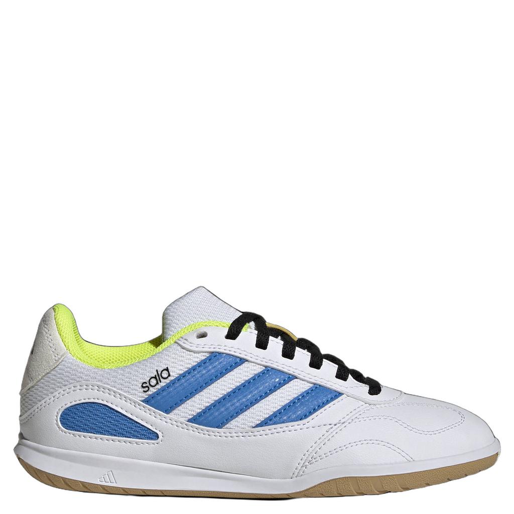 Witte jongens en meisjes adidas Performance Super Sala Competition 3 junior zaalvoetbalschoenen kobalt van imitatileer/voering: mesh/voetbed: eva met veters