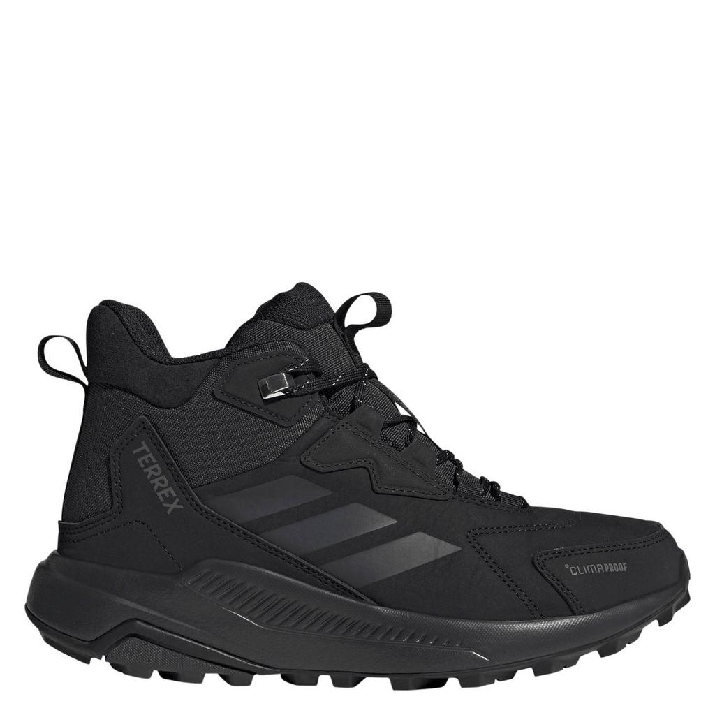 Zwart en antraciete dames adidas Terrex Anylander Mid Rain.RDY wandelschoenen van mesh-pu/voering: mesh/voetbed: eva met veters