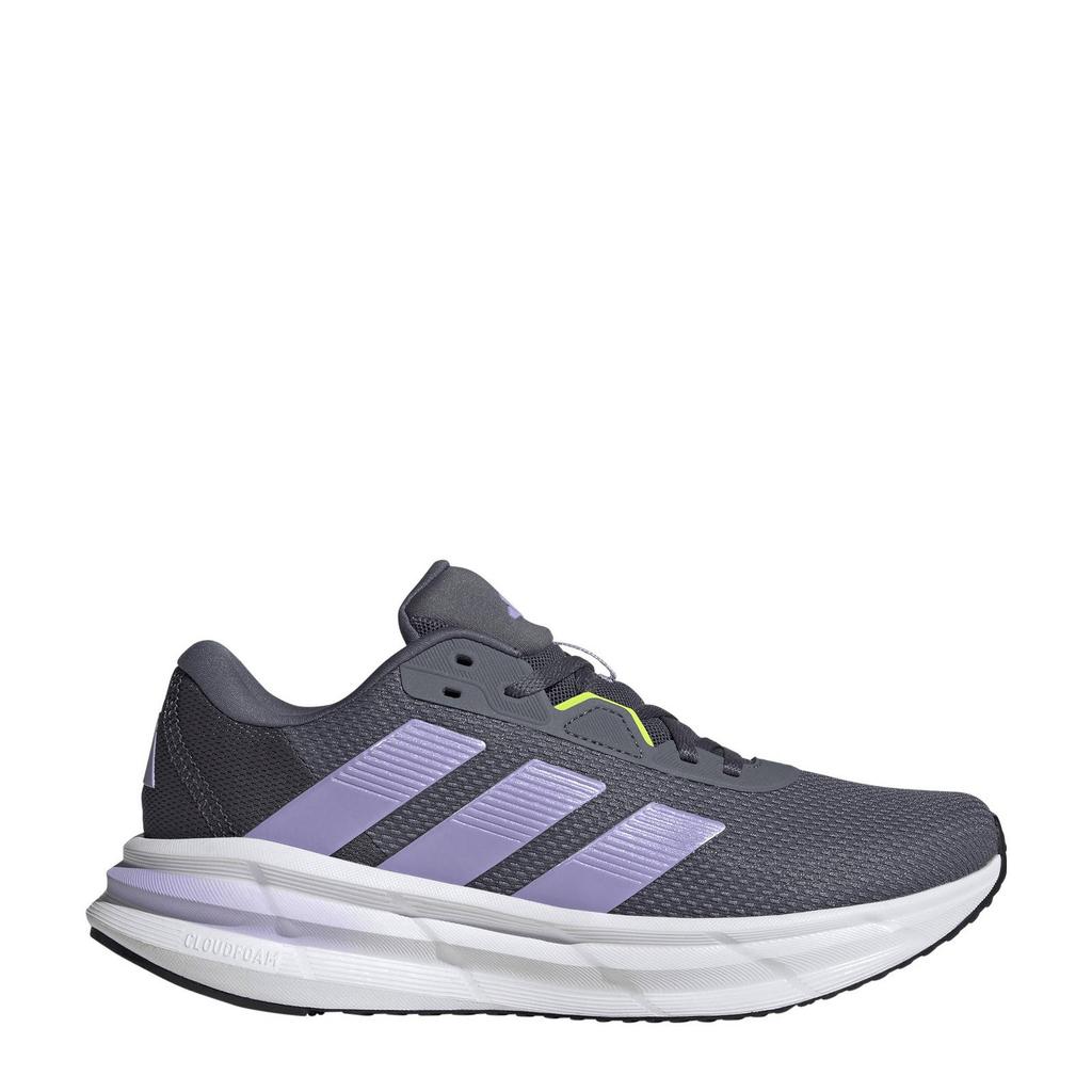 Grijs en lilakleurige dames adidas Performance hardloopschoenen van kunstof met veters