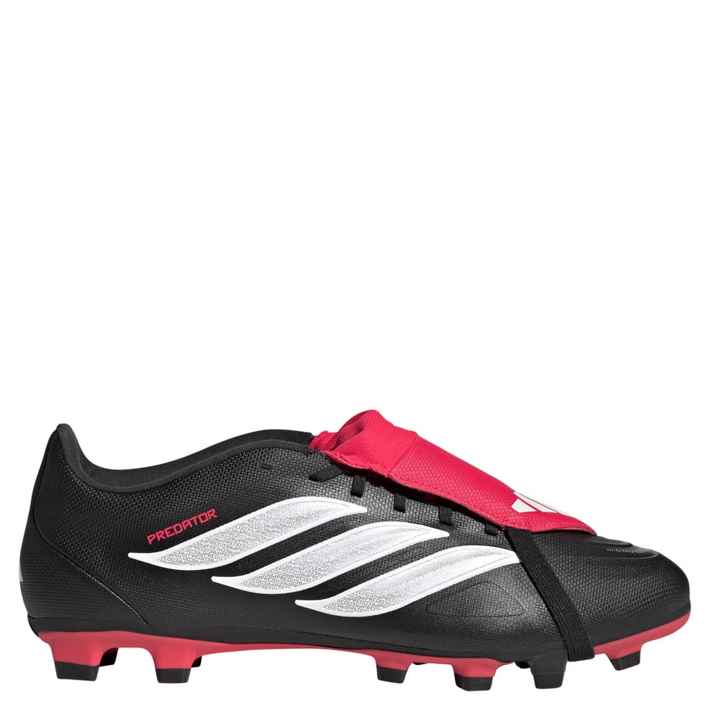 Zwart en witte unisex adidas Performance Predator Club FF FG MG senior voetbalschoenen van imitatieleer/voering: mesh/voetbed: eva
