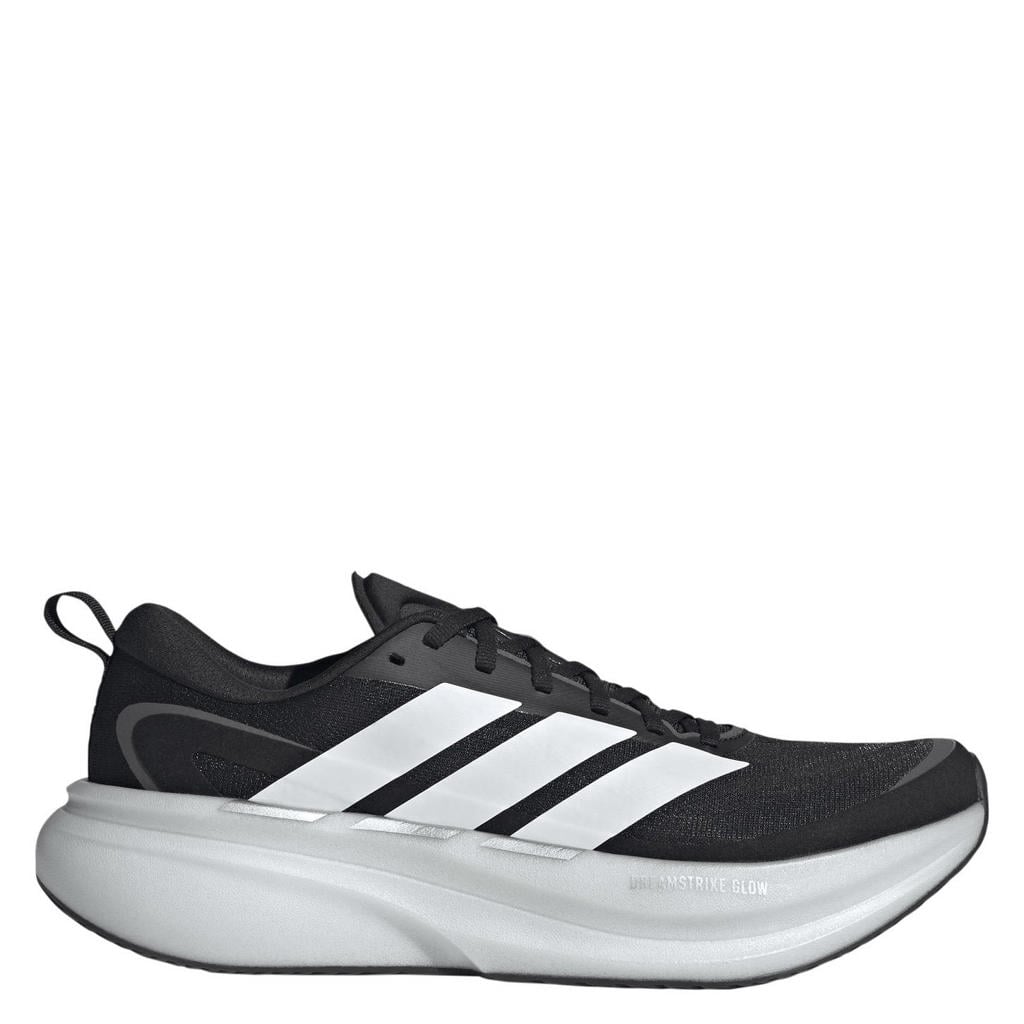 Zwart en witte heren adidas Performance Supernova Glide hardloopschoenen - van mesh-pu/voering: mesh/voetbed: eva met elastische veters