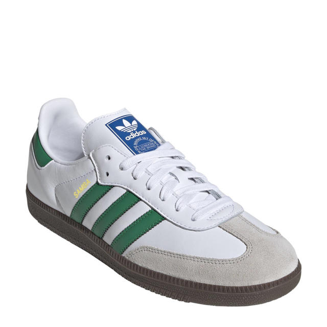 adidas Originals Samba OG leren sneakers wit/groen | wehkamp