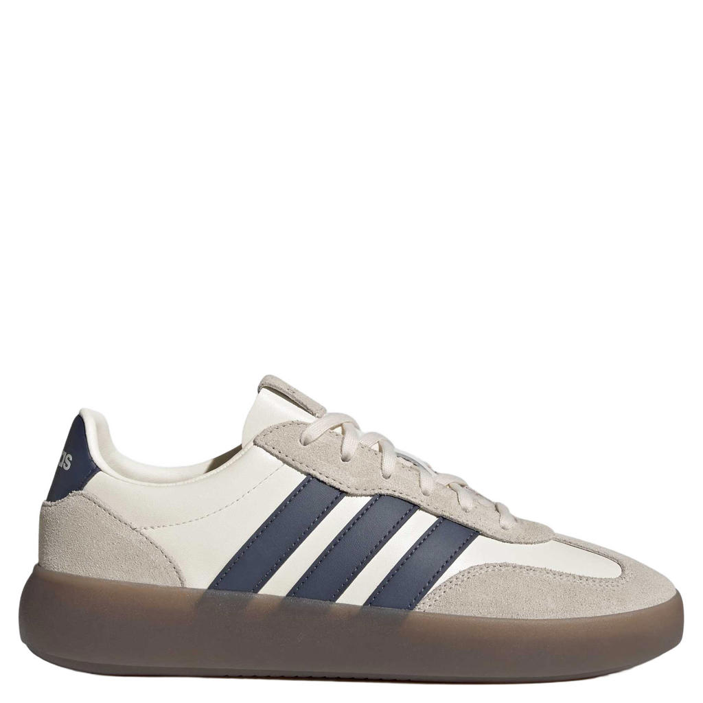 Ecru, blauw en zandkleurige heren adidas Sportswear Barreda Decode Lux leren sneakers met veters