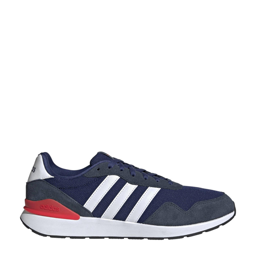 Donkerblauw en witte heren adidas Sportswear Run 60s 4.0 sneakers van mesh-leer/voering: mesh/voetbed: eva met veters
