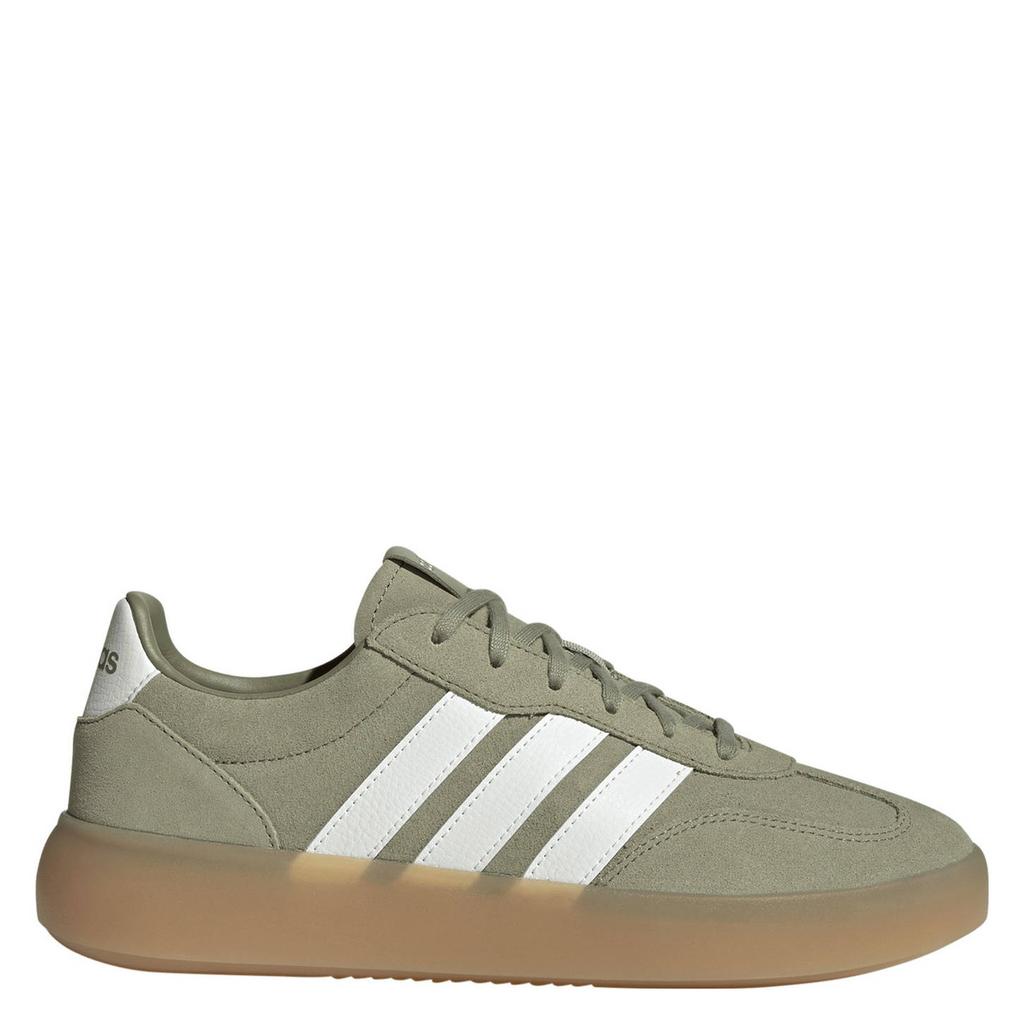Grijs en ecru heren adidas Sportswear Barreda Decode Lux leren sneakers groen met veters