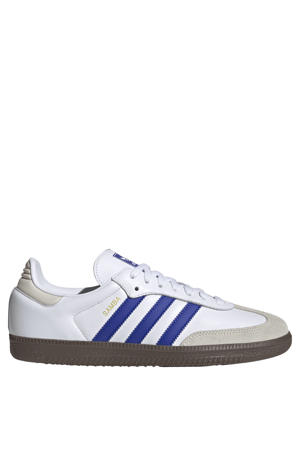 Samba OG leren sneakers wit/blauw