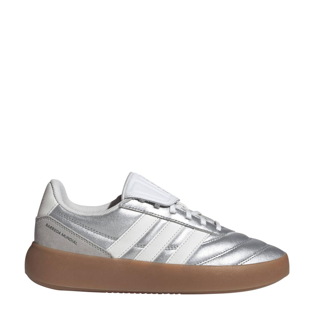 Zilver en witte dames adidas Sportswear Barreda Mundial leren sneakers van bovenwerk van leer/inlegzook van tetiel met veters