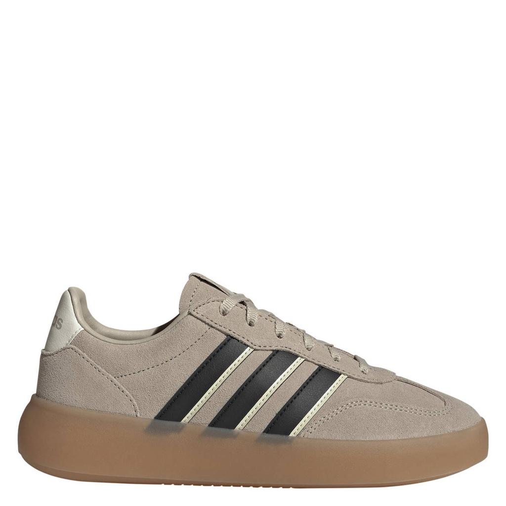 Beige, bruin en gouden dames adidas Sportswear Barreda Decode Lux leren sneakers met veters