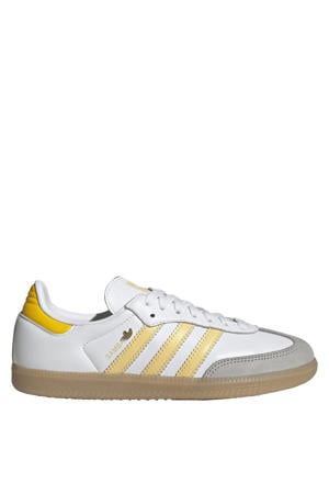 Samba OG leren sneakers wit/geel