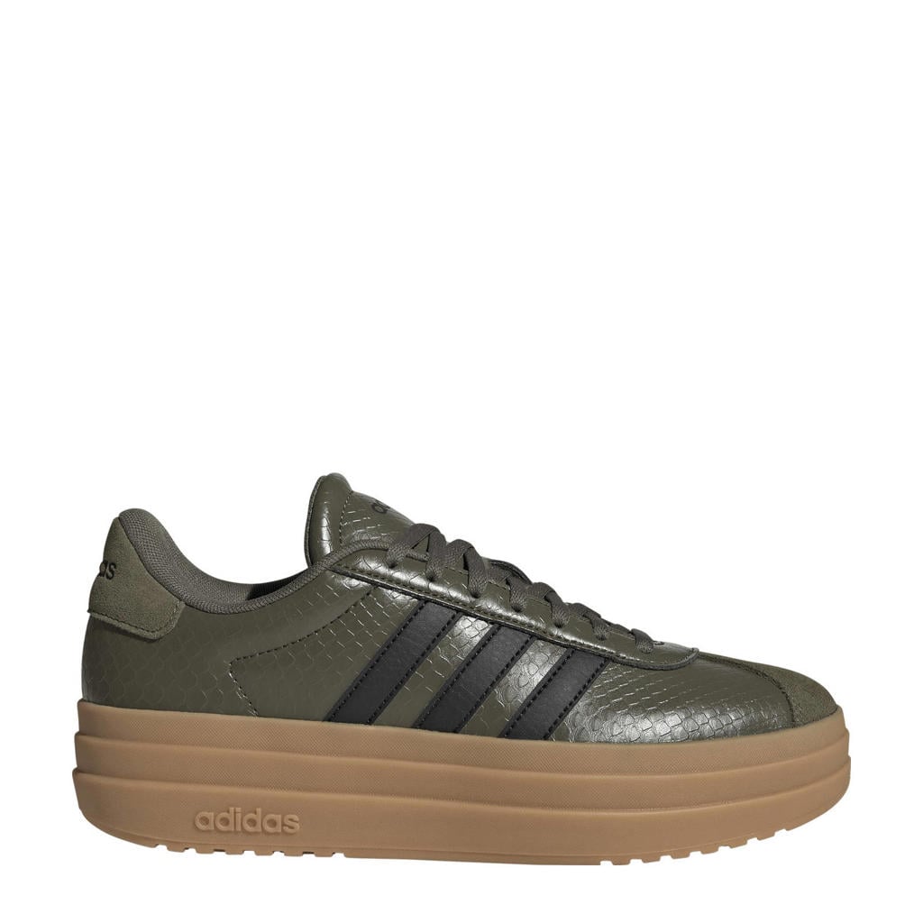 Olijfgroen en zwarte dames adidas Sportswear VL Court Bold sneakers van suède/voering: mesh/voetbed: eva met veters