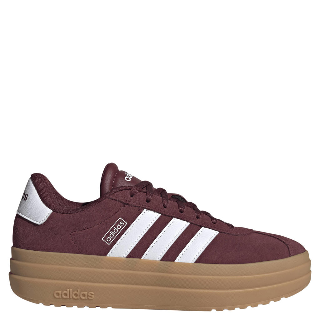 Donkerrode dames adidas Sportswear VL Court Bold sneakers van suède/voering: mesh/voetbed: eva met veters