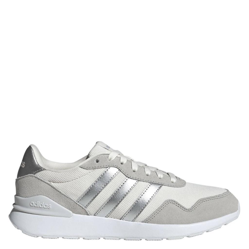 Beige, metallic en zilverkleurige dames adidas Sportswear Run 60s 4.0 sneakers van mesh-leer/voering: mesh/voetbed: eva met veters