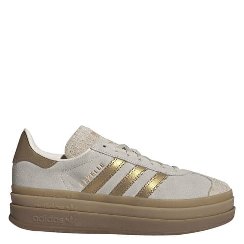 adidas Originals Gazelle Bold sneakers ecru/mat goud afbeelding