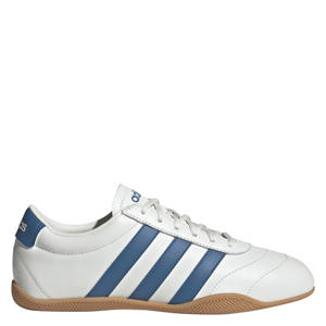 Grand Court Low leren sneakers wit/blauw