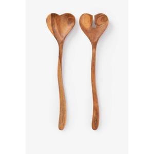 houten sla bestek met hart (30 cm x 7,5 cm x 1,8 cm)