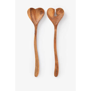 houten sla bestek met hart (30 cm x 7,5 cm x 1,8 cm)