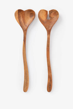 houten sla bestek met hart (30 cm x 7,5 cm x 1,8 cm)
