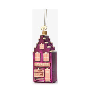 glazen grachtenpand kerstornament (10 cm)