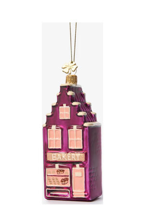 glazen grachtenpand kerstornament (10 cm)