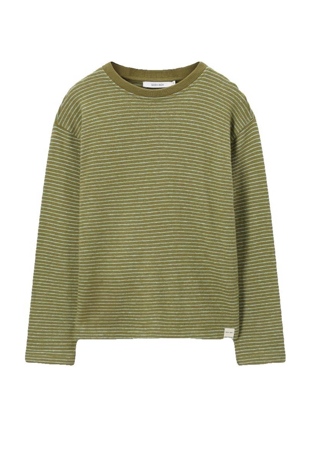 Sissy-Boy gestreepte longsleeve groen fijn gebreid