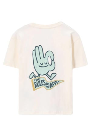 T-shirt met backprint ecru