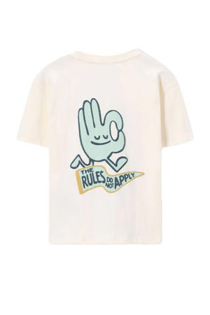 T-shirt met backprint ecru