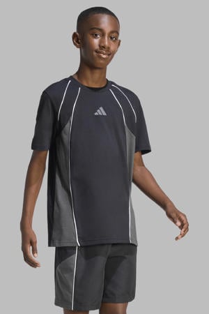 T-shirt zwart/grijs