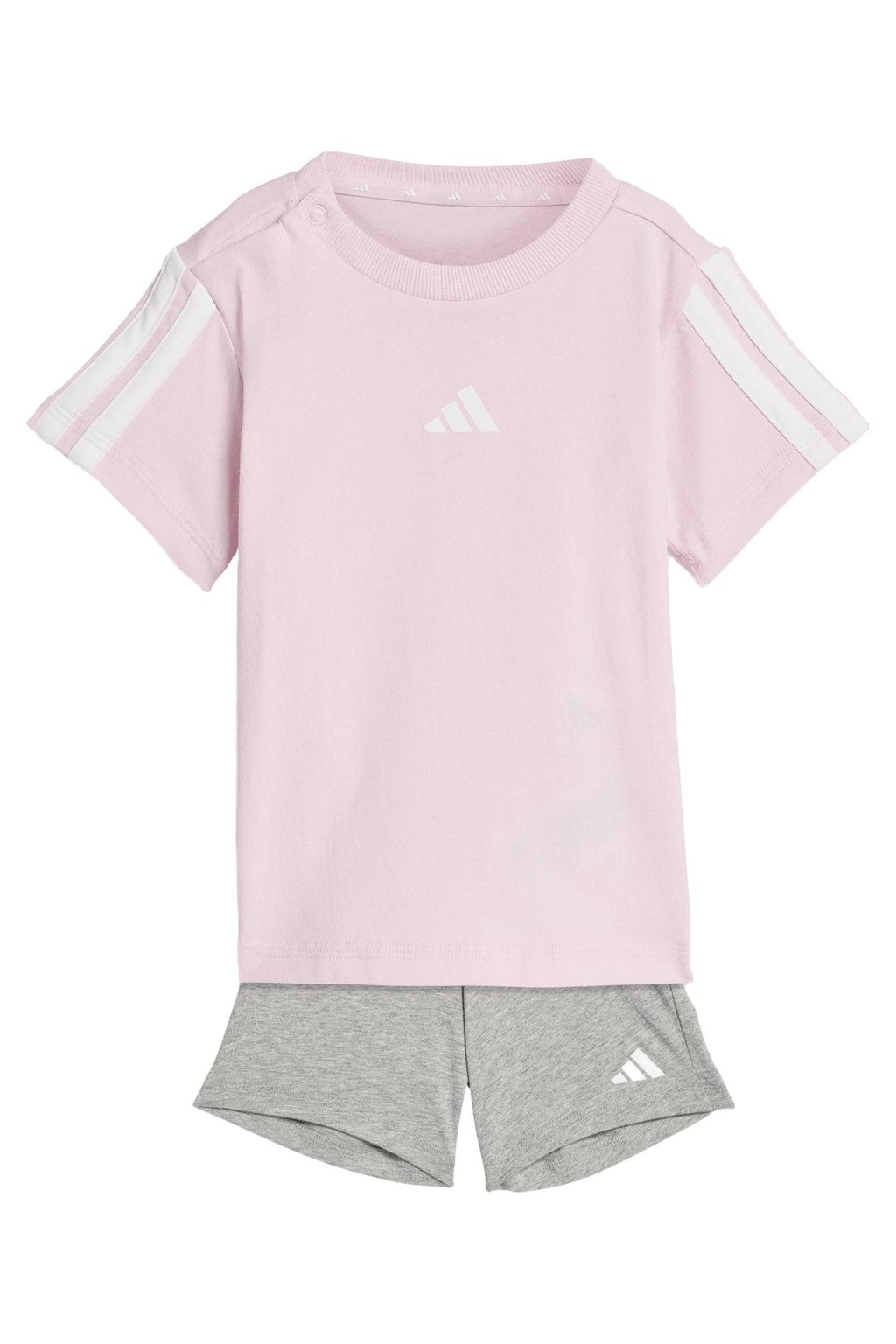 adidas Sportswear set T-shirt + short - roze/grijs