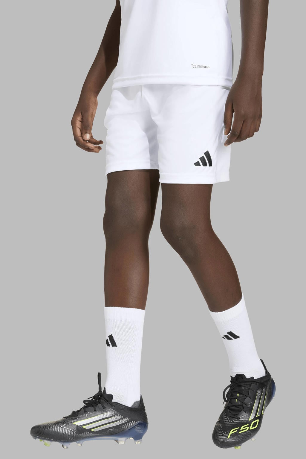 Witte jongens en meisjes adidas Performance Junior voetbalshort Entrada26 van polyester