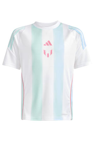 voetbalshirt Messi wit/mintgroen