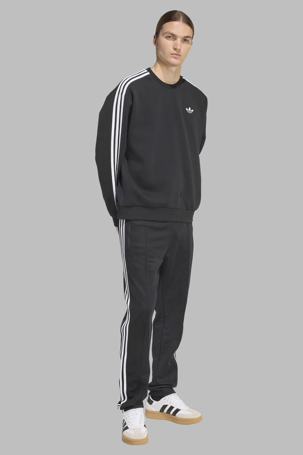 Zwarte heren adidas Originals sweater met effen, lange mouwen en ronde hals