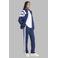 adidas Originals regular waist gestreepte broek donkerblauw