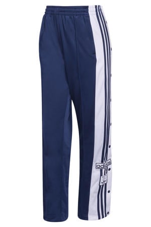 regular waist gestreepte broek donkerblauw