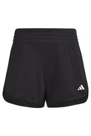 thumbnail: Zwarte dames adidas Performance sportshort Pacer van polyester met regular fit, regular waist en logo dessin