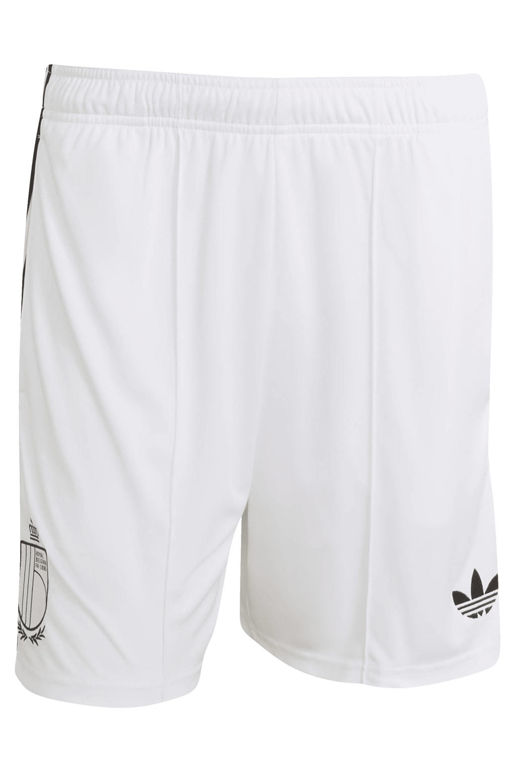Witte heren adidas Performance Senior België voetbalshort Uit van polyester met elastische tailleband met koord