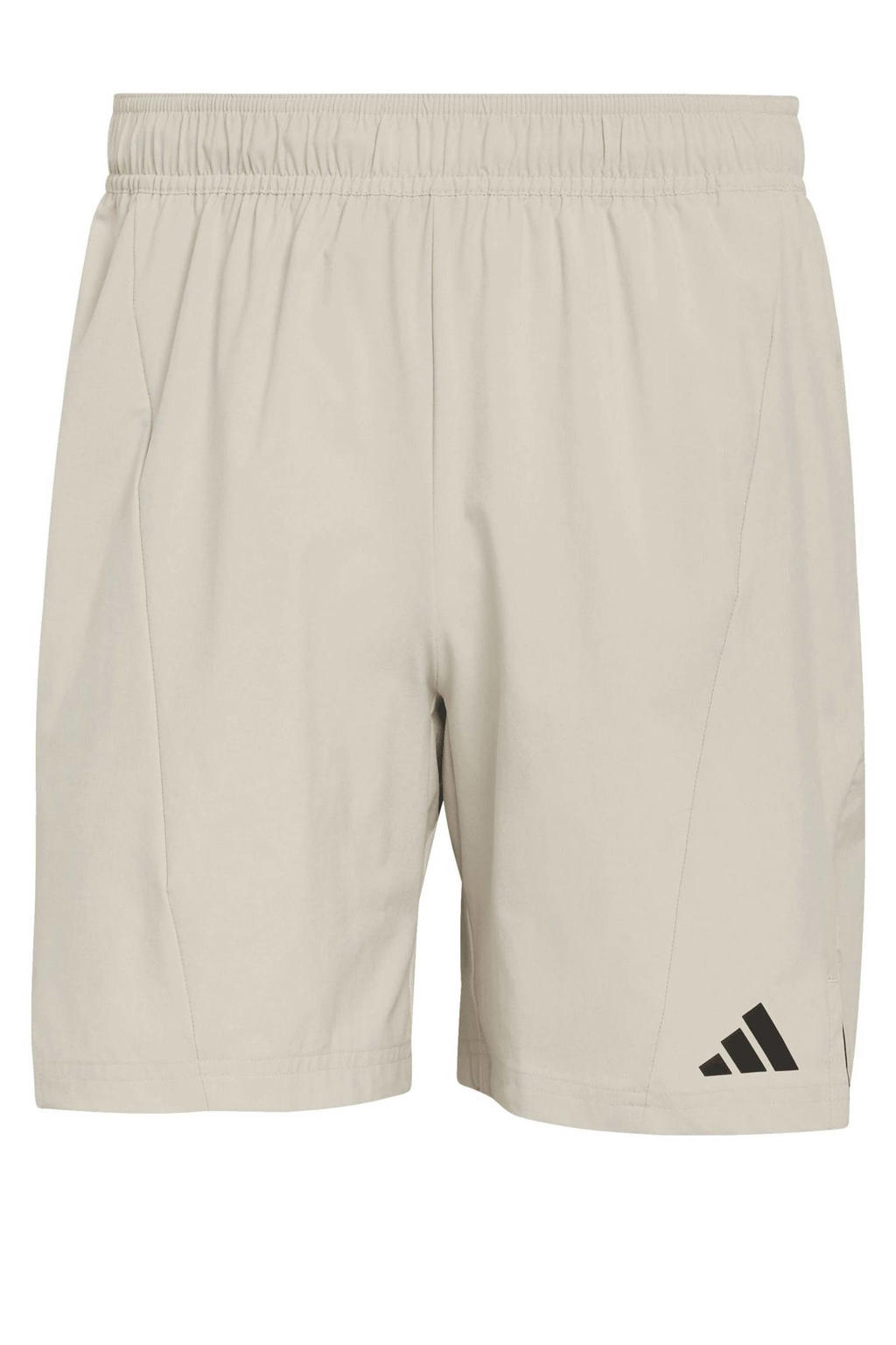 Ecru heren adidas Performance Workout 5"sportshourt van polyester met regular fit, regular waist en effen