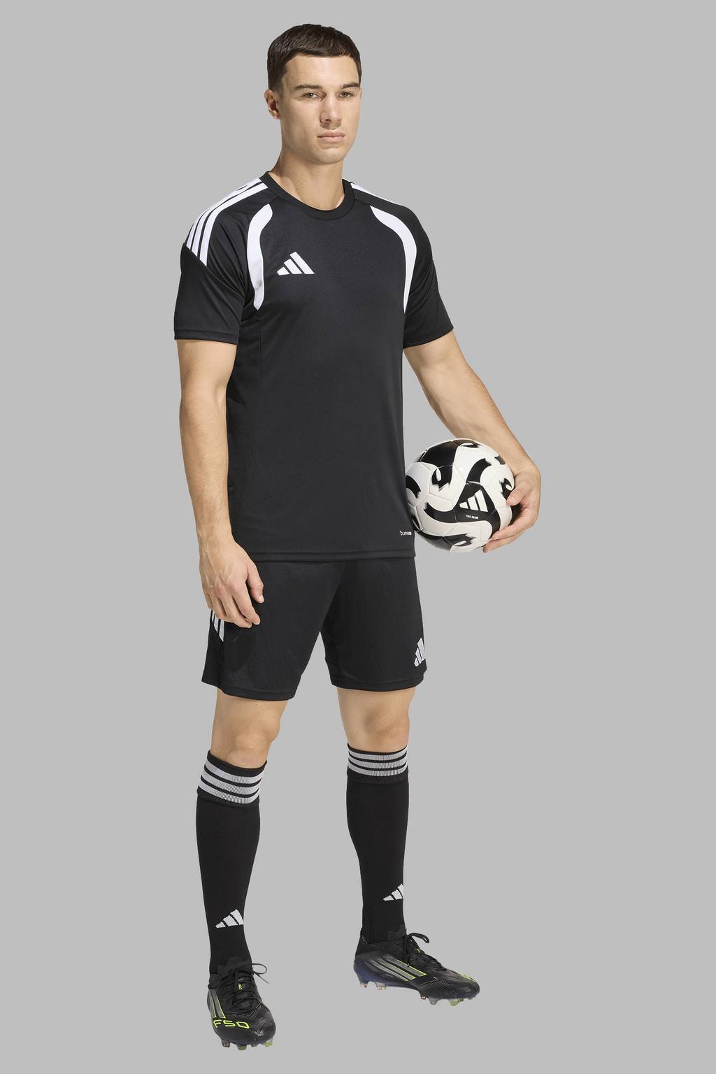 Zwarte heren adidas Performance Senior voetbalshort Tiro26 van polyester